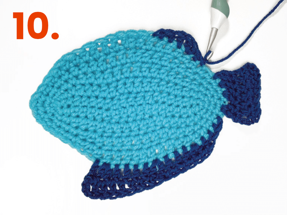 Fish 5 step 10 Fische häkeln