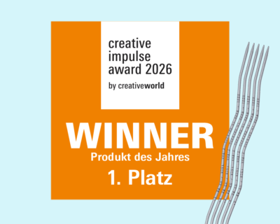 Labels Creative Impulse Awards Produkt des Jahres 1 50x50 DE Scheckübergabe - Kinder- und Jugendhospiz Balthasar