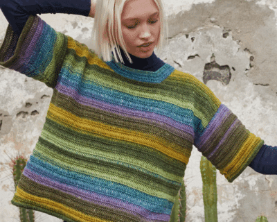 901 079 001 M Schal Friese mit Streifen stricken
