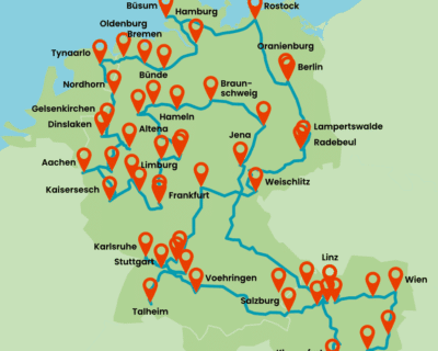 Landkarte CraSy Sylvie Tour 2026 Mach mit! Die Workshoptour