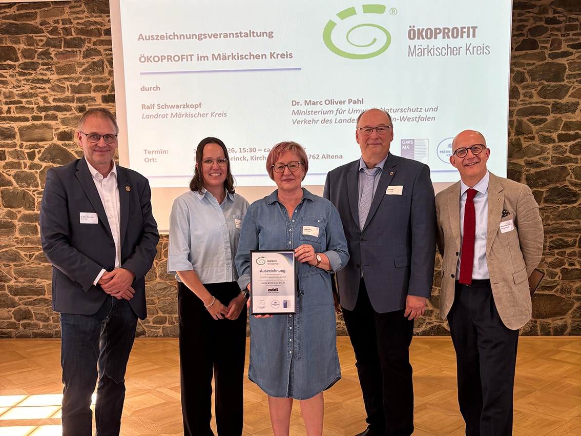 Verleihung Zertifikat Oekoprofit 2026 Burg Holzbrink Altena nachhaltigkeit bei addi,Rezertifizierung Ökoprofit 2026